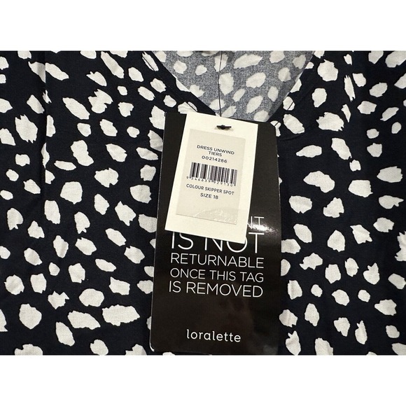 Loralette Unwind Tiers Skipper Spot Navy Dress 18 NEW - Picture 4 of 7